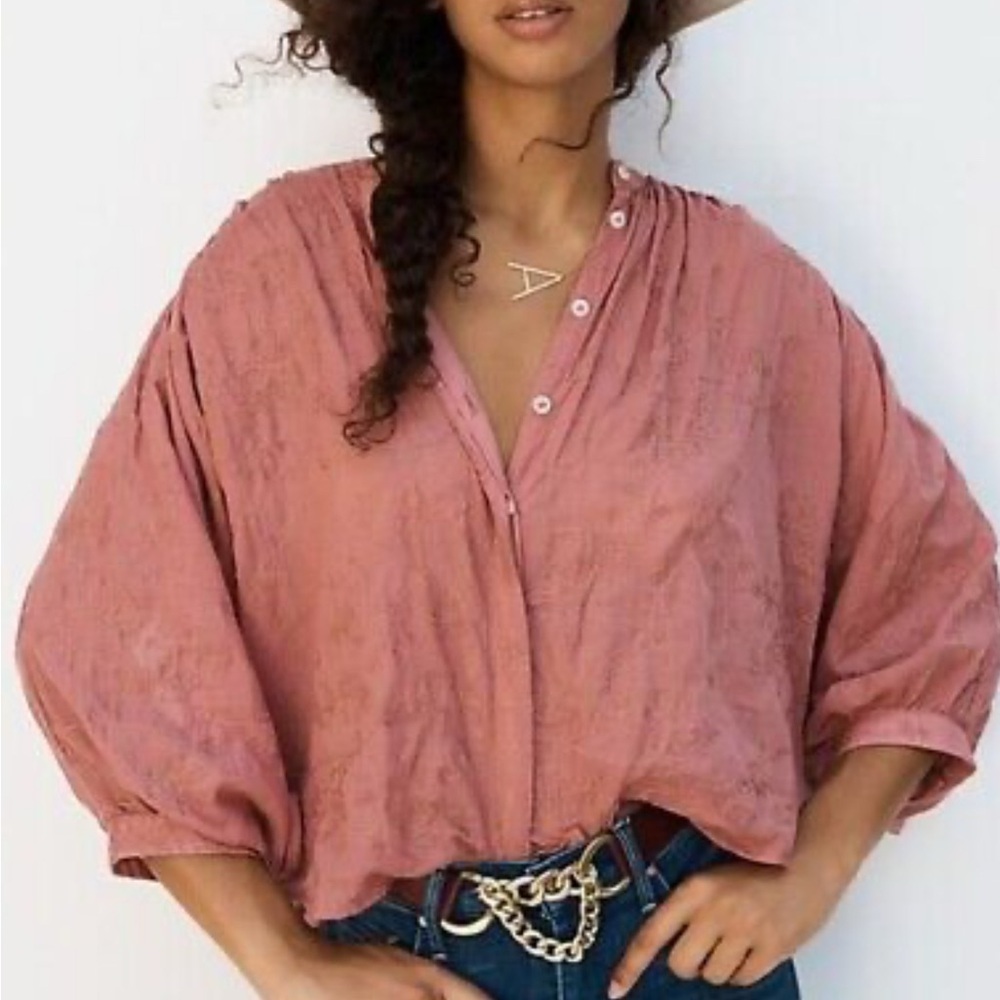 Anthropologie Pilcro The Tavi Embroidered Buttondown Size Medium